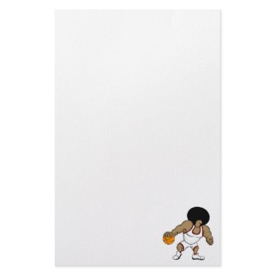 Afro basktball player stationery by justsports