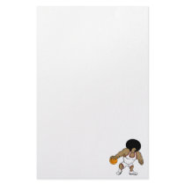 Afro basktball player stationery