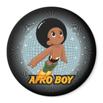 Afro Boy Refrigerator Magnets
