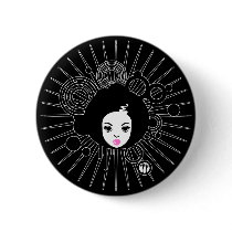 Afro Chick Button