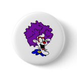 Afro Clown Pinback Button