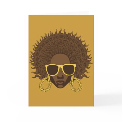 Afro Cool Greeting Card by brev87