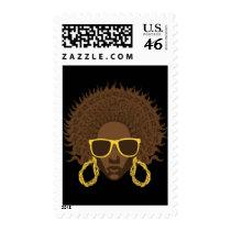 Afro Cool Postage Stamp