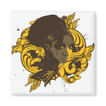 Afro Diva Magnet by brev87 Afro Diva Magnet