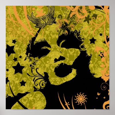 AFRO DIVA ORANGE POSTERS by Vincefraser