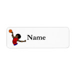 Afro dude basketball return address label