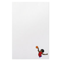 Afro dude basketball custom stationery