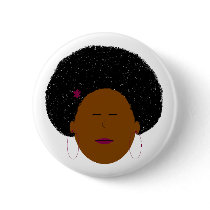 Afro girl button by peculiarone Afro girl button