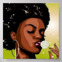 afro girl print