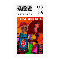afro, I LOVE YOU HONEY postage by adeolagbadamosi afro, I LOVE YOU HONEY postage