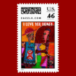 afro, I LOVE YOU HONEY stamps