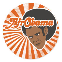 Afro Obama Sticker
