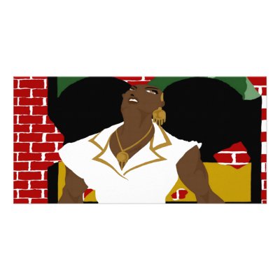 Afro Puffs Pinups 4 (Sketchbook Pro) Custom Photo Card by Euvari