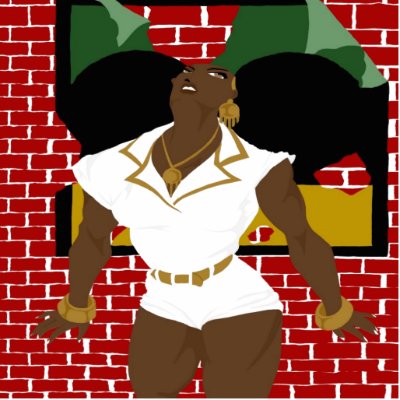 Afro Puffs Pinups 4 (Sketchbook Pro) Acrylic Cut Out by Euvari