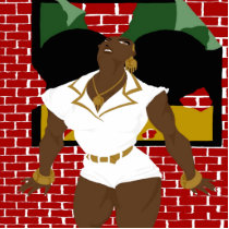 Afro Puffs Pinups 4 (Sketchbook Pro) Acrylic Cut Out
