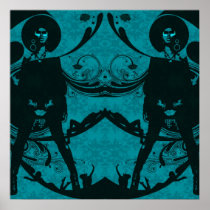 Afro Queen Blue Posters