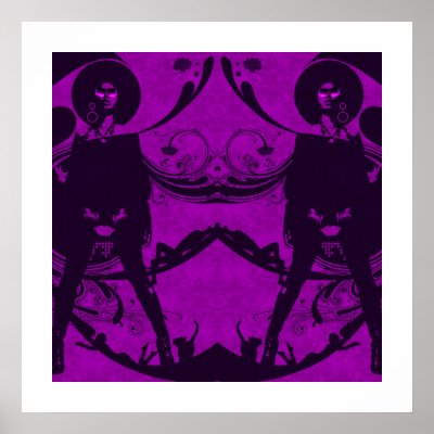 Afro Queen Purple Poster by Vincefraser