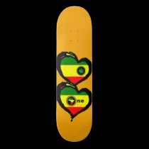 Afro Rasta x Afrika Rasta heart skateboards