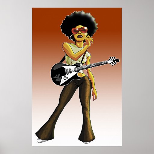 Afro rock goddess poster