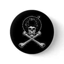 Afro Skull and Crossbones Pin
