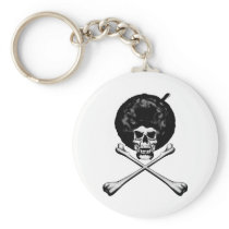 Afro Skull and Crossbones keychains