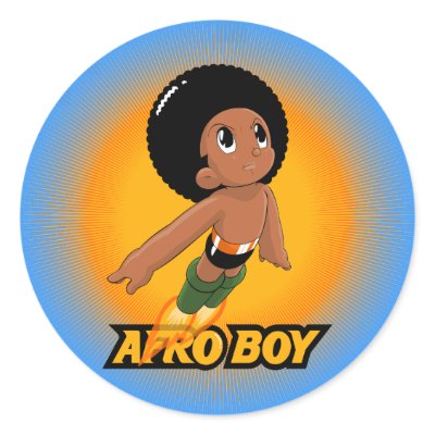 AfroBoy! Round Sticker by VectorSmith