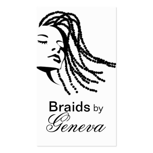 Afrocentric Braids Hair Stylist - black Business Cards (front side)