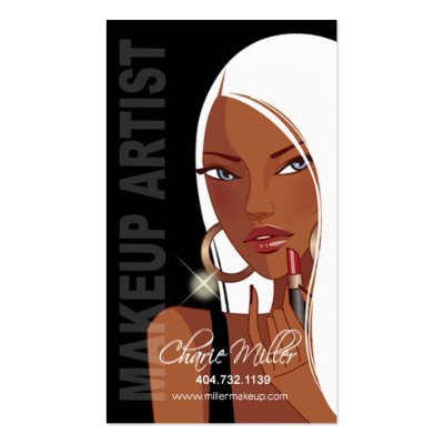Afrocentric "Cocoa Beauty" Makeup Artist Business Card Templates by StylishBusinessCards