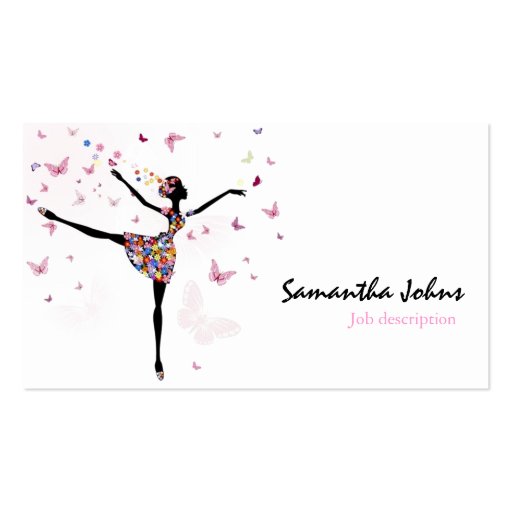 Afrocentric Dancer Ballerina Professional Stylist Business Cards (front side)