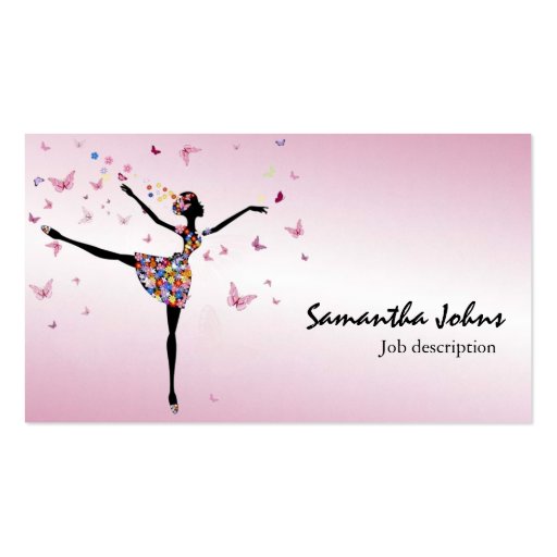 Afrocentric Dancer Ballerina Professional Stylist Business Card Templates (front side)