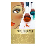 Afrocentric Makeup Artist Illustration Business Card Templates