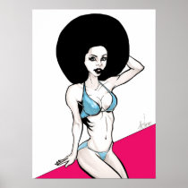 afro, coif, afro hairdo, hair style, coiffure, hairdo, hairstyle, Poster with custom graphic design