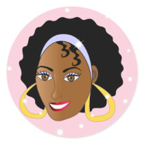 AfroGirl.ai Round Stickers