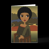 Afro'na Lisa Greeting Card