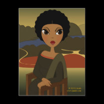 Afro'na Lisa Postcard postcards
