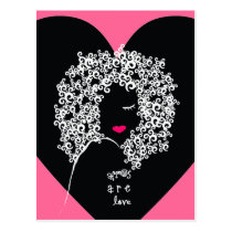 Afros Are Love postcard postcards