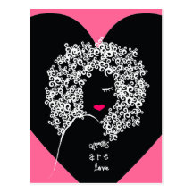Afros Are Love postcard