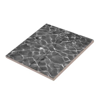 After Hockney - Black & White: Light on water tile
