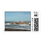After Storm Waves Crash on Coastal Rocks Postage