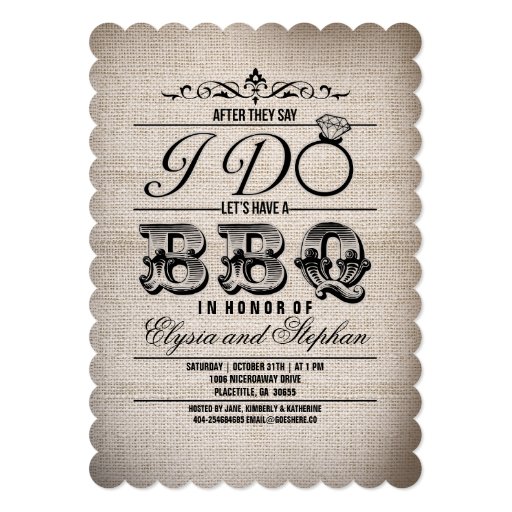 AFTER THEY SAY I DO LETS HAVE A BBQ INVITE (front side)