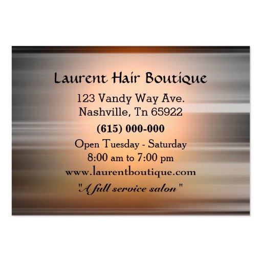 Aftercurl Cut Hairstylist Salon   3.5" x 2.5" Business Card (back side)