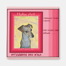 Afternoon Dogwalk Haiku Art Magnet