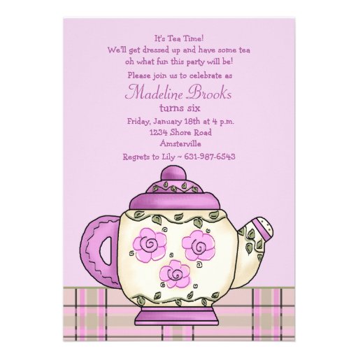 Afternoon Tea Birthday Party Invitation