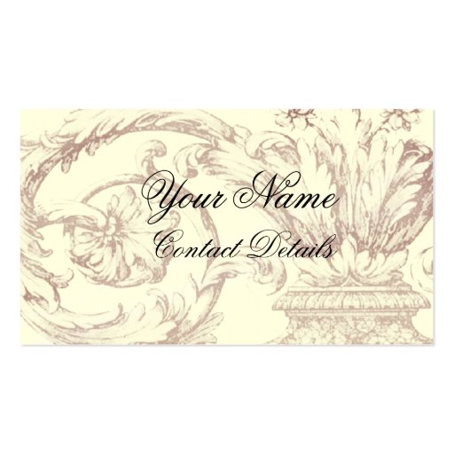 Afternoon Tea, calling card on ivory Business Card Template (back side)