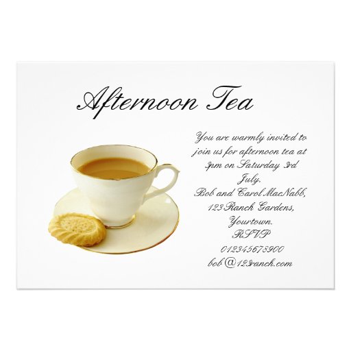 afternoon tea custom invitations