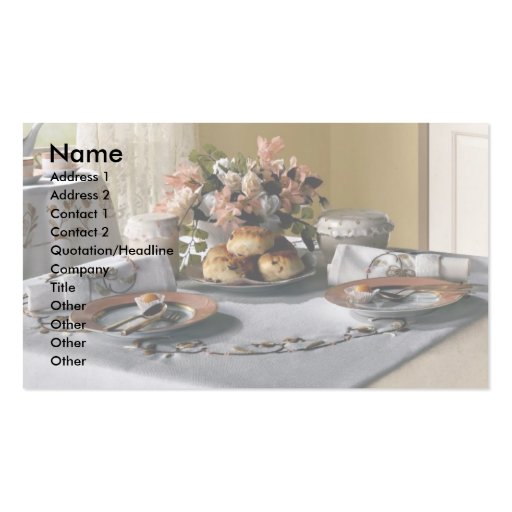 Afternoon tea setting business card