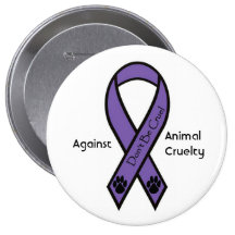 Against animal cruelty pinback button