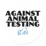 Against Animal Testing Round Sticker