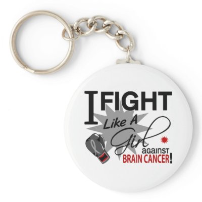 Against Brain Cancer Key Chain by fightlikeagirlgifts