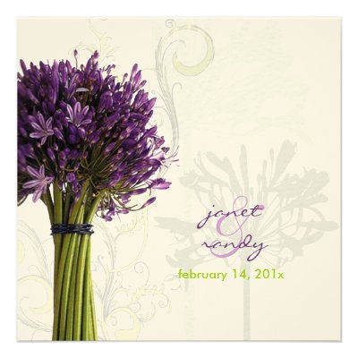 Agapanthus/lime green/felt stock personalized announcements